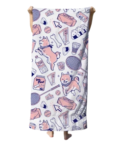 T6 Shiba Picnic Beach Towel